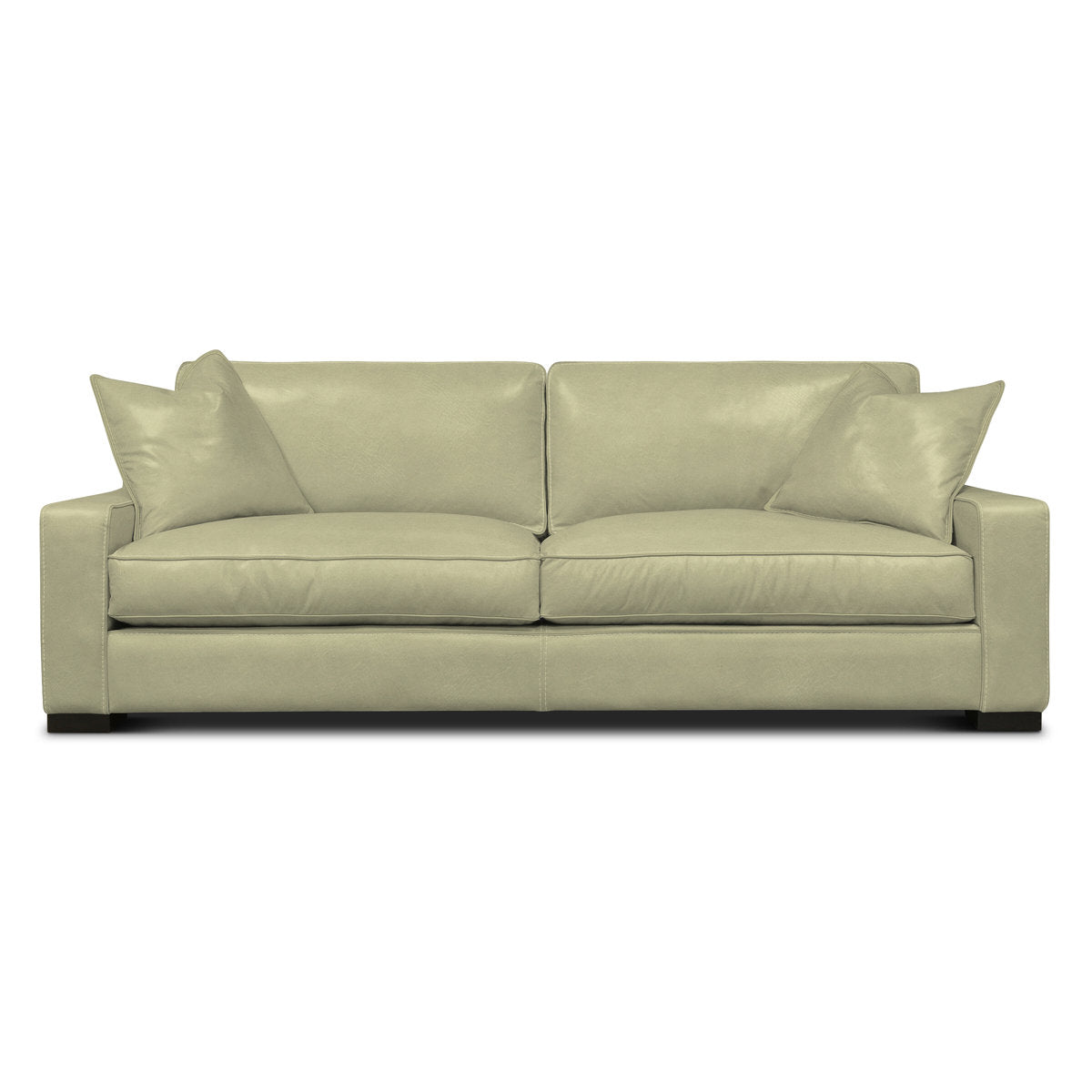 Eleanor Rigby Buttercup 96 Genuine Leather Square Arm Sofa