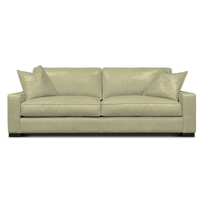 Eleanor Rigby Buttercup 96 Genuine Leather Square Arm Sofa