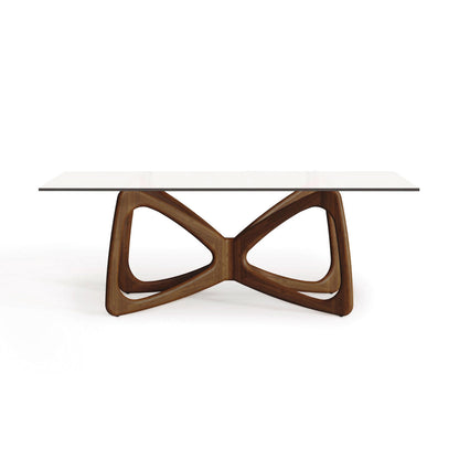 Butterfly Dining Glass Top Table