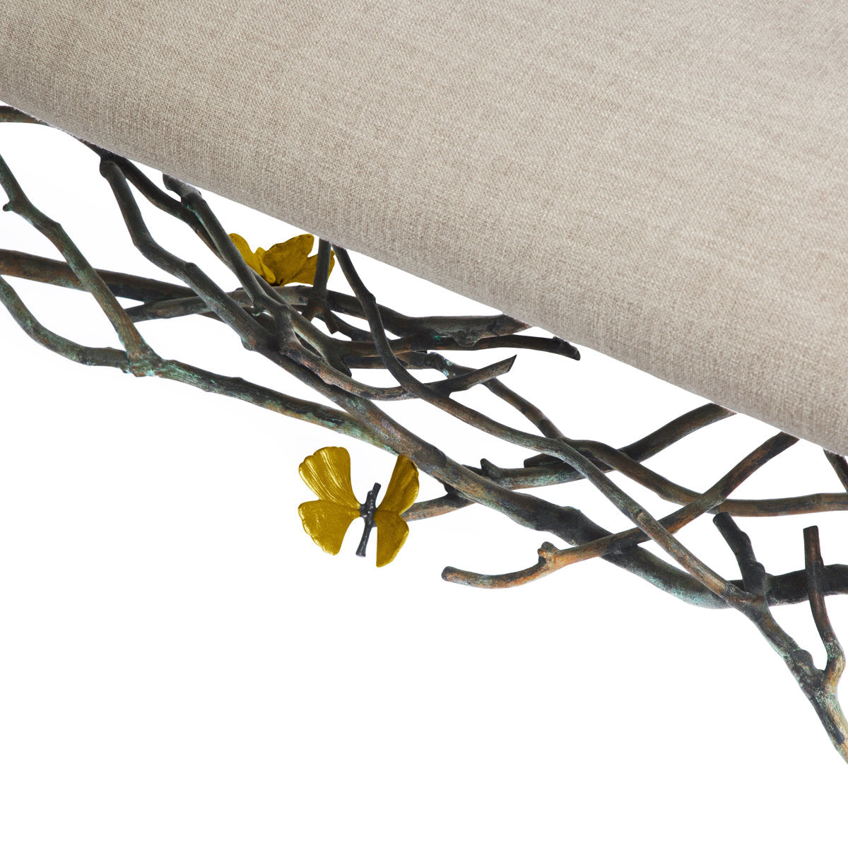 Butterfly Ginkgo Upholstered Bench