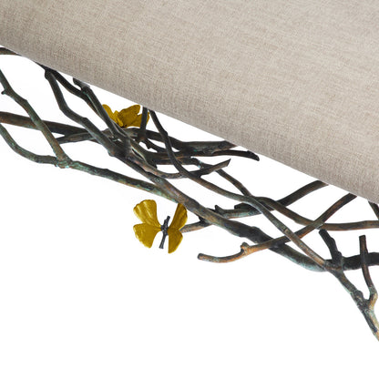 Butterfly Ginkgo Upholstered Bench