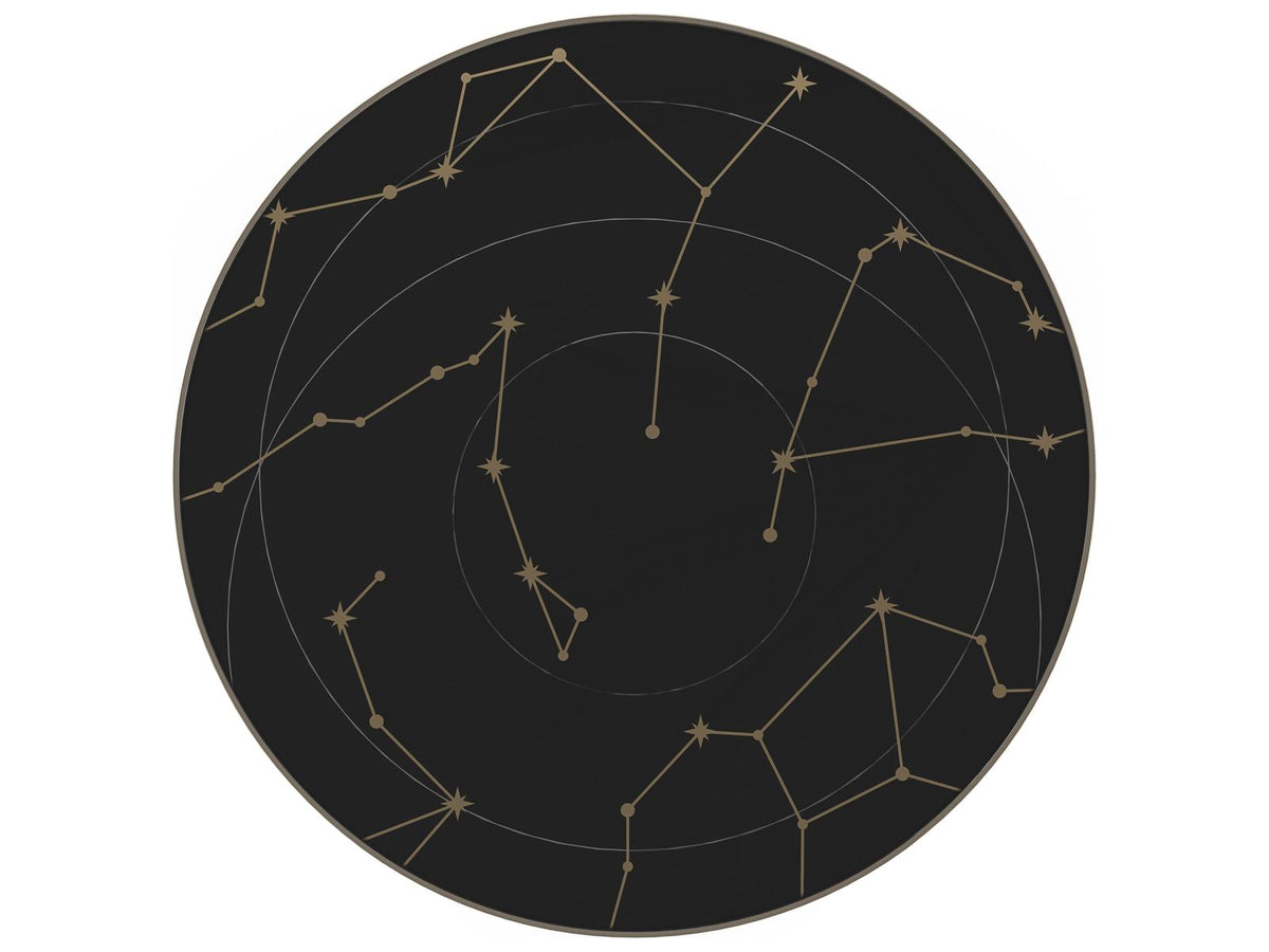 Umbra Large Round Coffee Table in Piano Black with Constellation Top