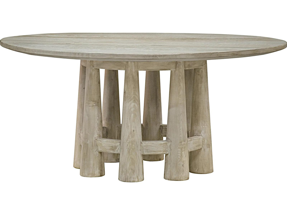 Lulu Round Wood Grey Wash Dining Table