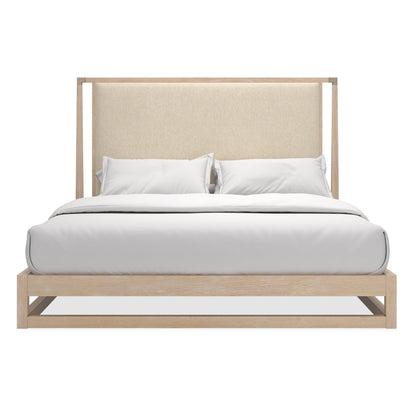 Caracole Classic Pinstripe Upholstered Light Bed