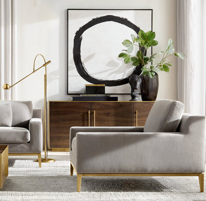 Italia Track Arm Chair - Metal Base