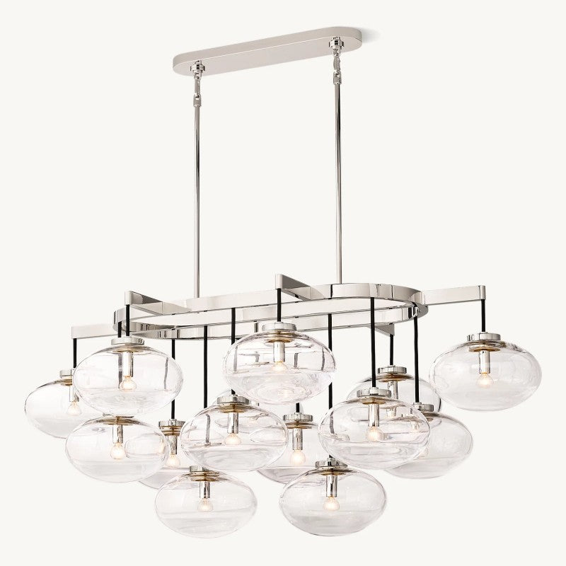 Cabrette Clear Glass Linear Chandelier 54"