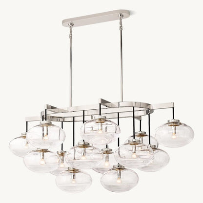 Cabrette Clear Glass Linear Chandelier 54"