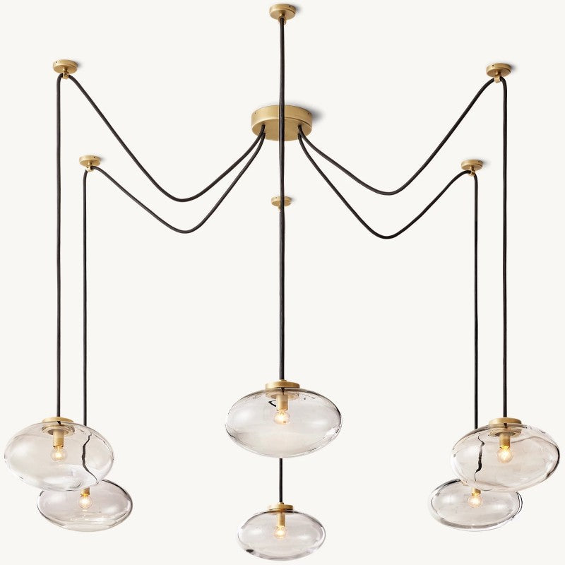 Cabrette Clear Glass Suspended Chandelier 84"
