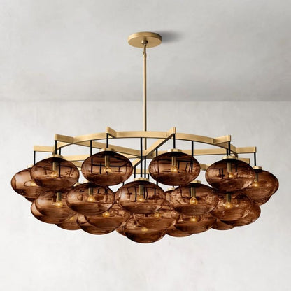 Cabrette Glass Round  Chandelier 60"