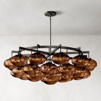 Cabrette Glass Round  Chandelier 60"