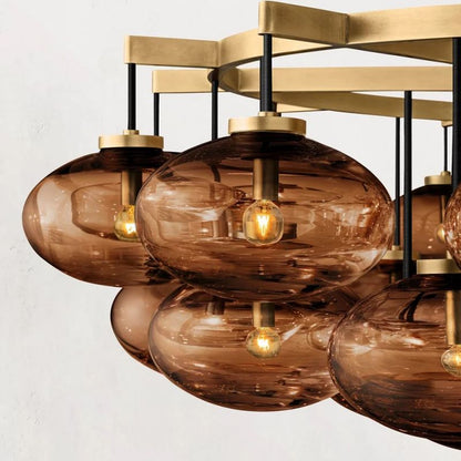 Cabrette Glass Round  Chandelier 60"
