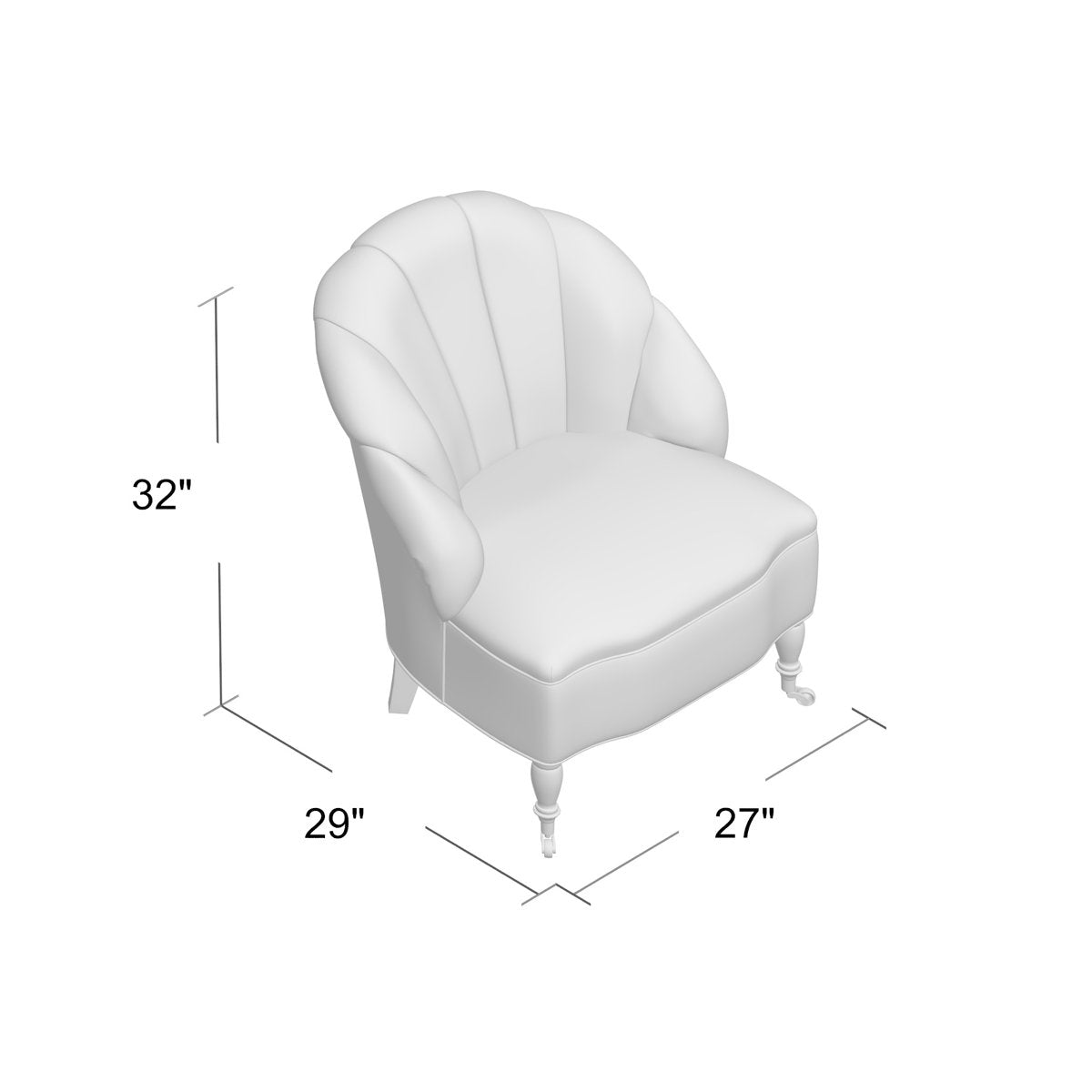 Camille Slipcovered Slipper Chair Chair with Ottoman