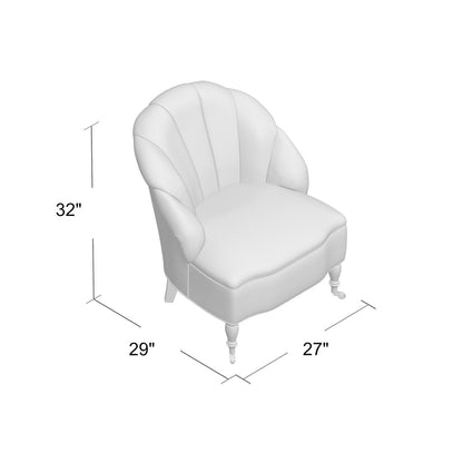 Camille Slipcovered Slipper Chair Chair with Ottoman