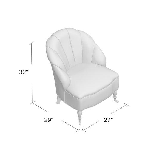 Camille Slipcovered Slipper Chair Chair with Ottoman