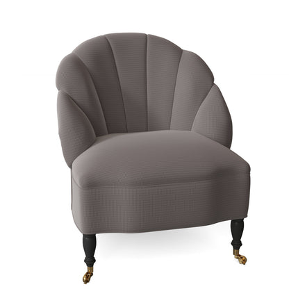 Camille Slipcovered Slipper Chair Chair with Ottoman