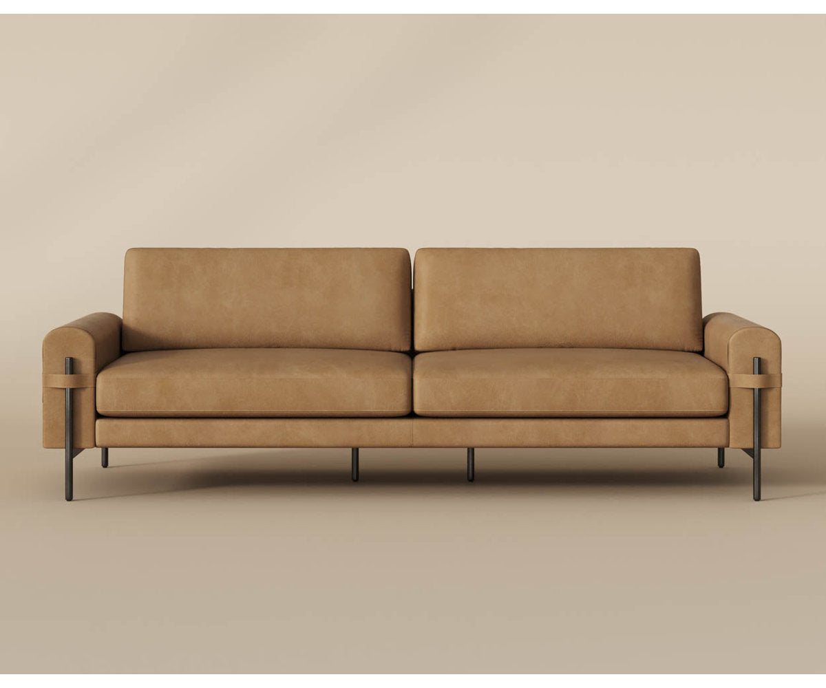 Sunpan Camus Sofa Ludlow Sesame Leather