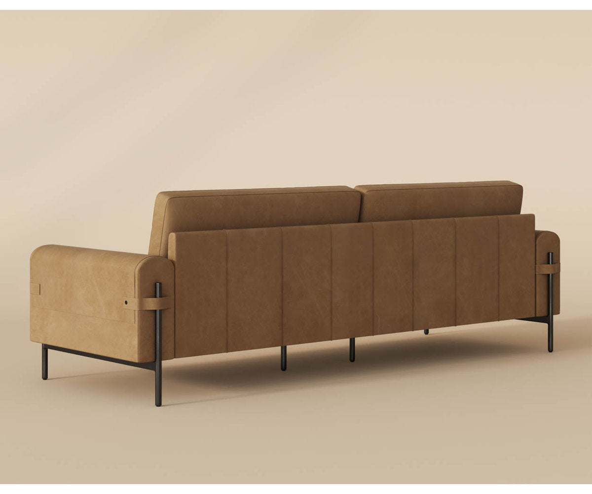 Sunpan Camus Sofa Ludlow Sesame Leather