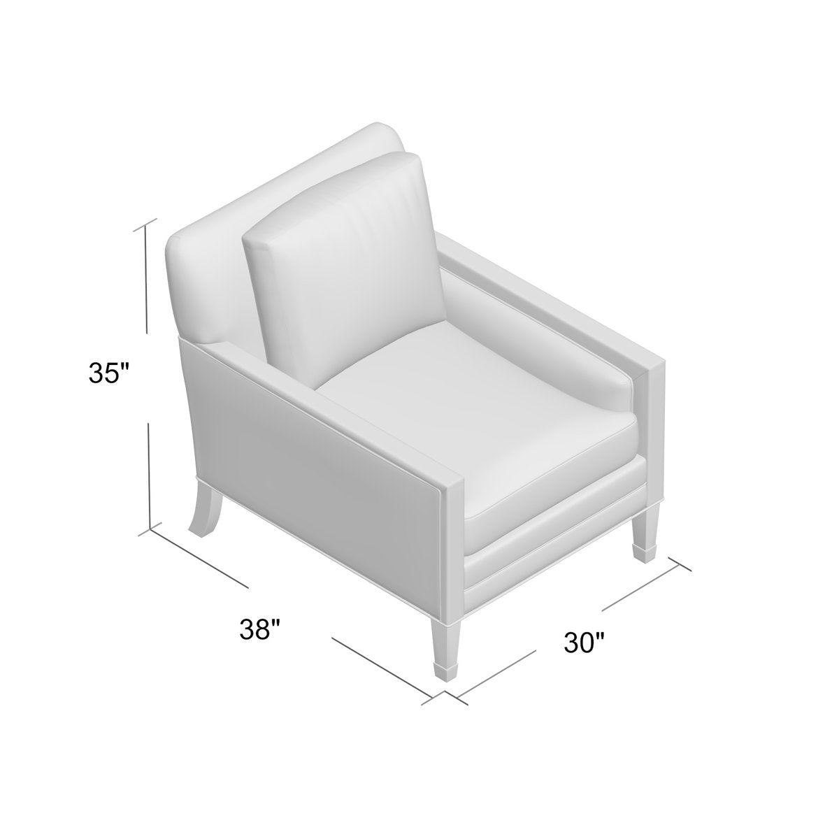 Duralee Capucine 38 Wide Down Cushion Armchair