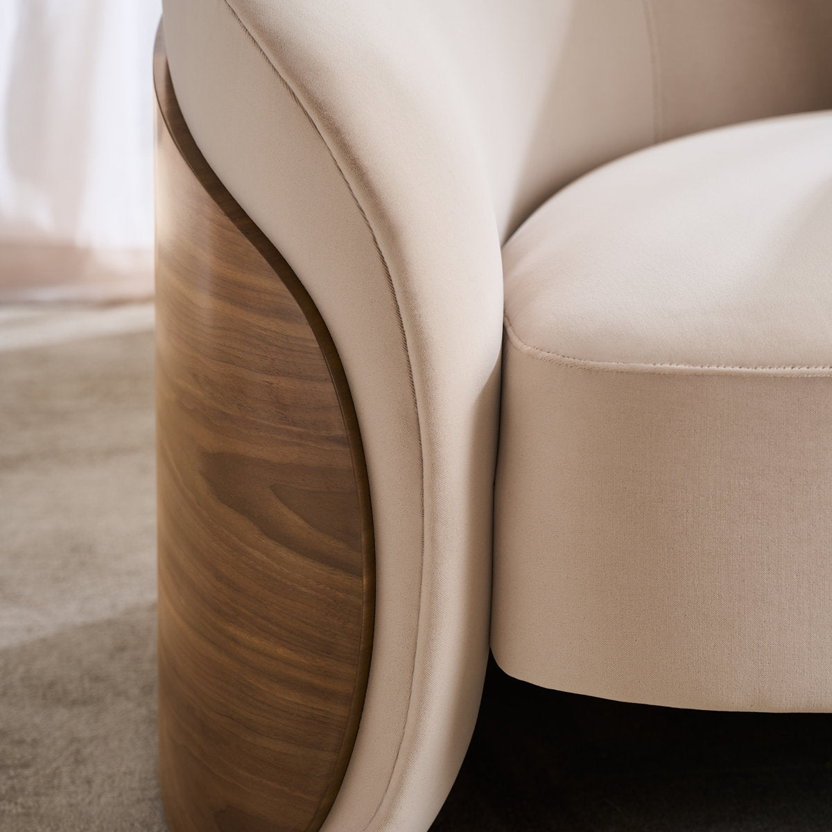 Caracole Fleur Wood Back Sofa