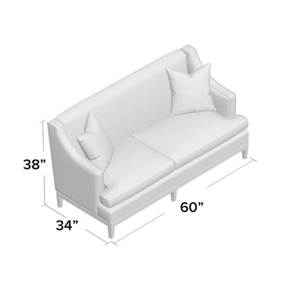 Duralee Cardiff 60 Recessed Arm Loveseat