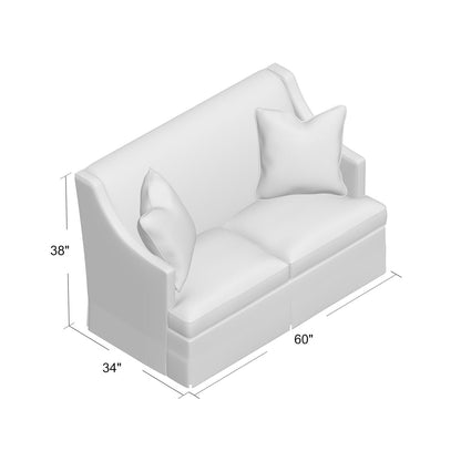 Duralee Cardiff 60 Recessed Arm Loveseat