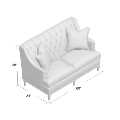 Duralee Carmel 60 Recessed Arm Loveseat