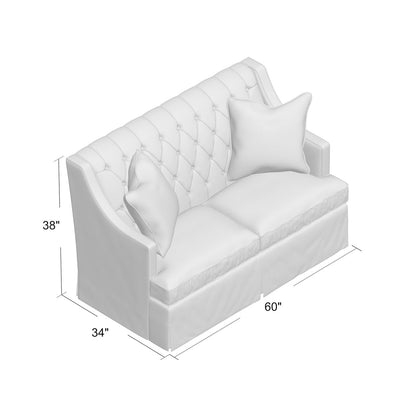 Duralee Carmel 60 Recessed Arm Loveseat