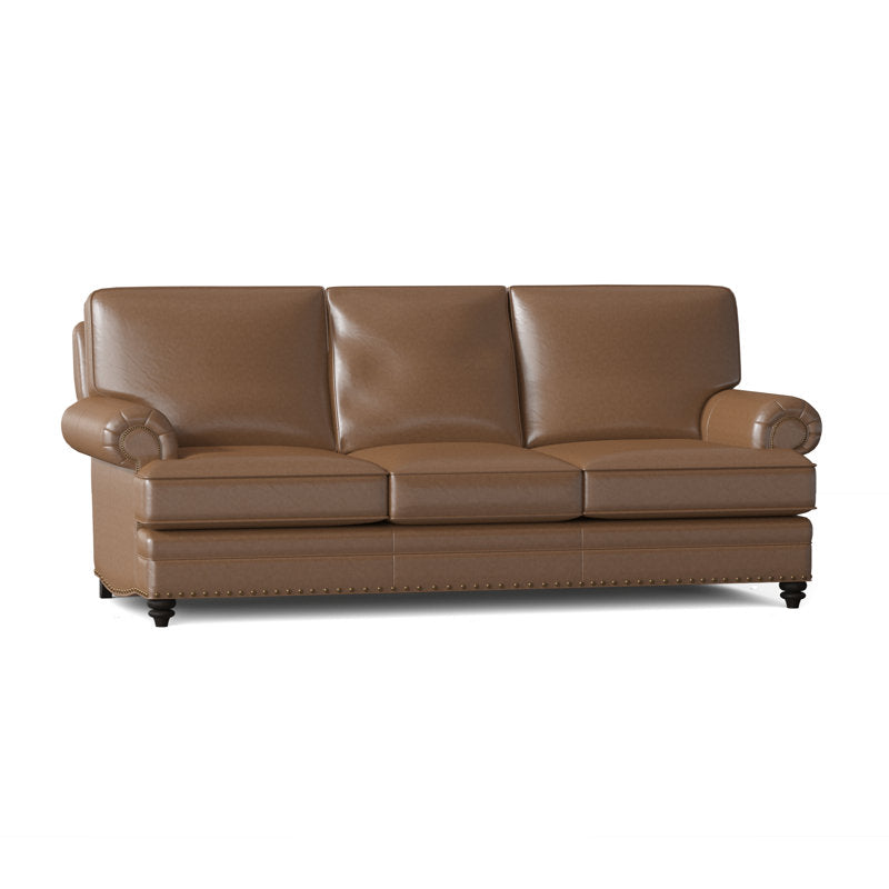 Bradington Young Carrado 875 Genuine Leather Rolled Arm Sofa