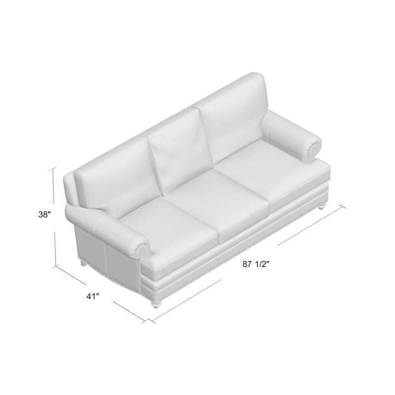 Bradington Young Carrado 875 Genuine Leather Rolled Arm Sofa