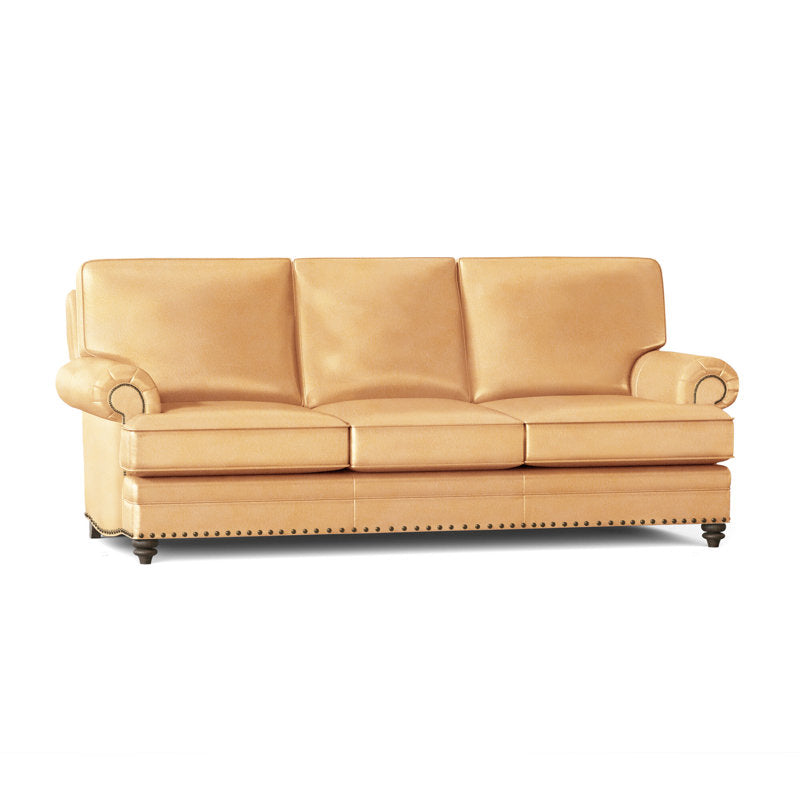 Bradington Young Carrado 875 Genuine Leather Rolled Arm Sofa