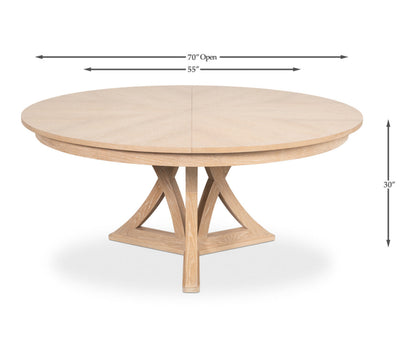 Casual Round Solid Oak Dining Table