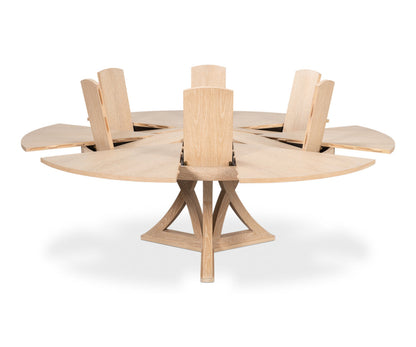 Casual Round Solid Oak Dining Table