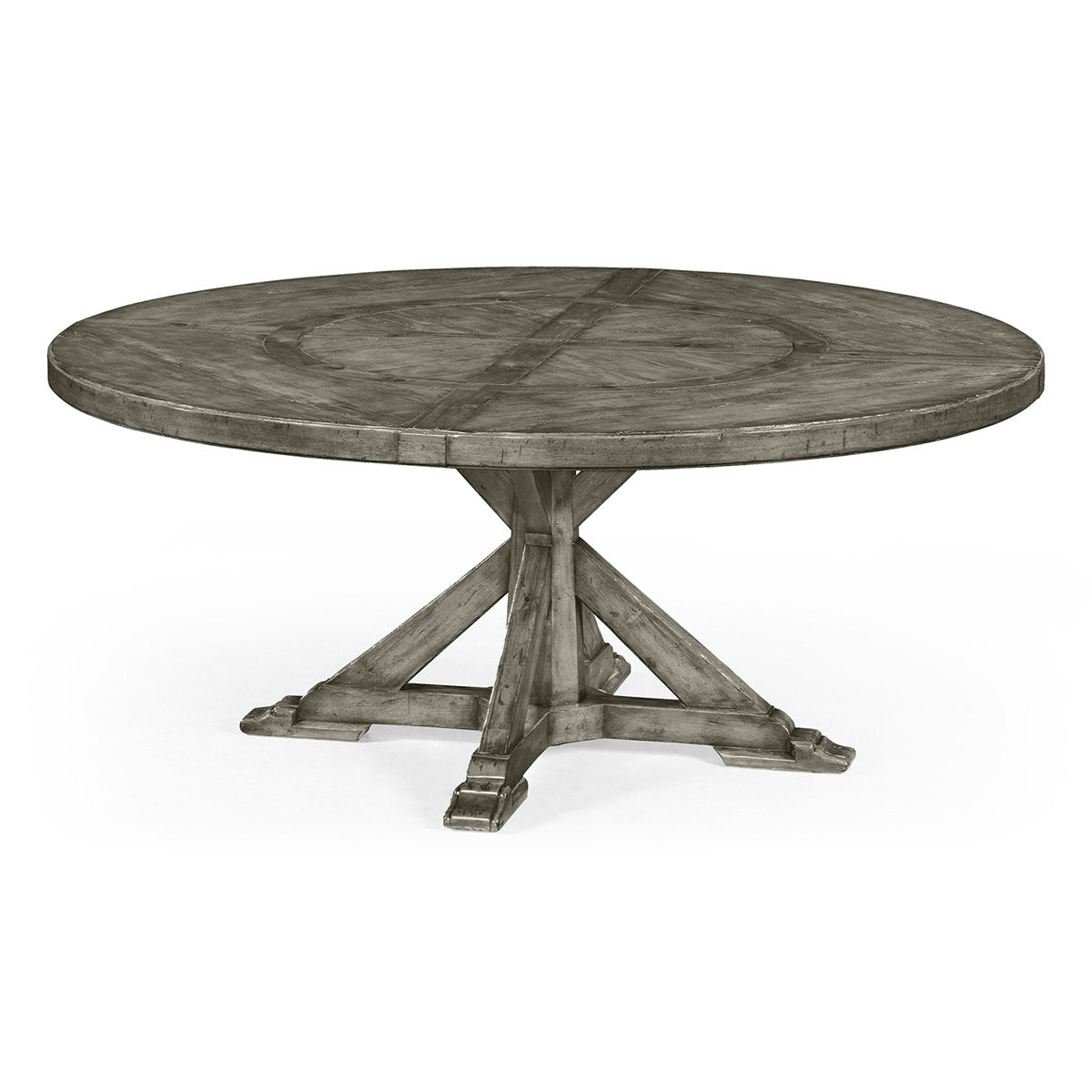 Casually Country Round Walnut Wood Dining Table