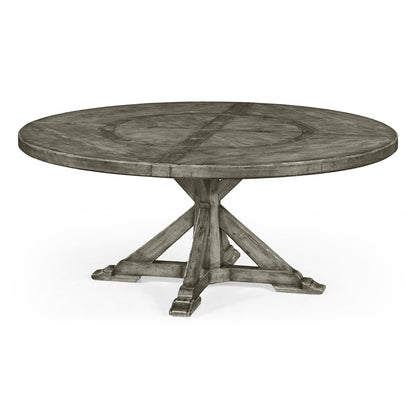 Casually Country Round Walnut Wood Dining Table