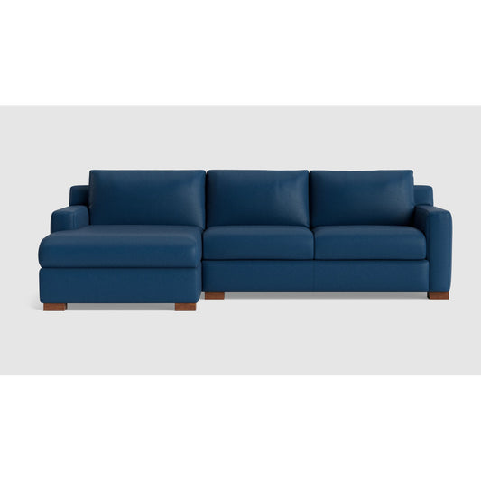 Benchmade Modern Catalina Leather Sofa With Chaise 105