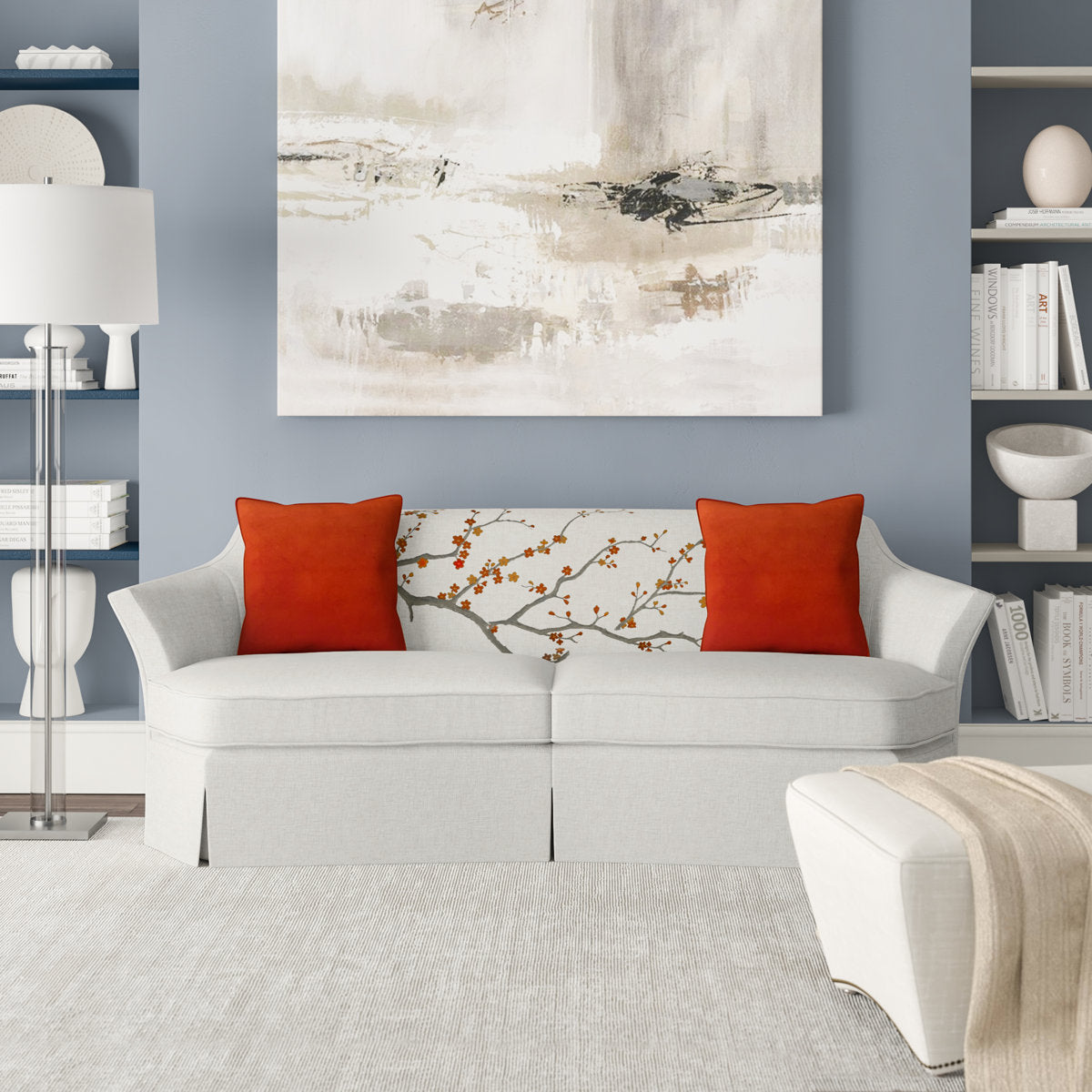 Ambella Cee Zee 91 Flared Arm Curved Sofa
