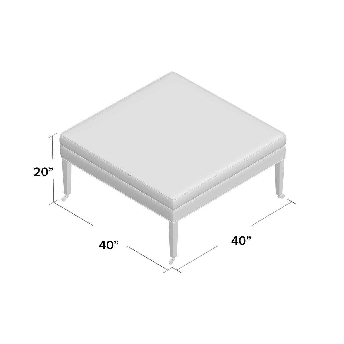 Duralee Celeste 40 Square Cocktail Ottoman