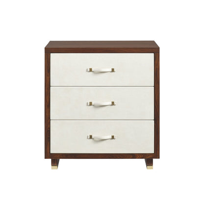 Chapman 3 - Drawer Nightstand in Brown/White