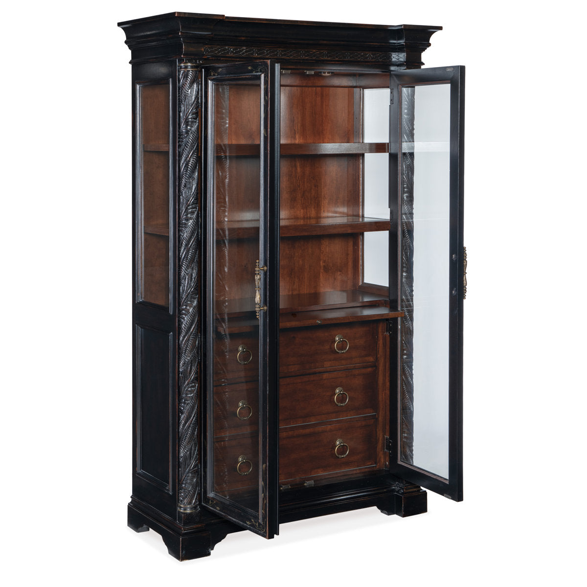 Charleston Solid Wood Lighted China Cabinet