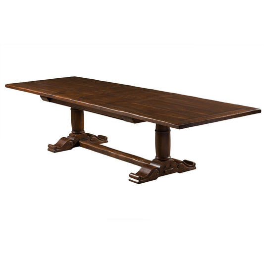Michel Ferrand Chartreuse Butterfly Leaf Trestle Dining Table