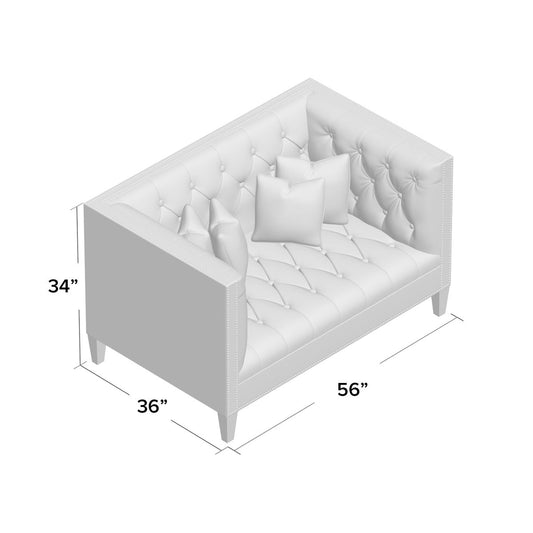 Duralee Chatham 56 Tuxedo Arm Loveseat