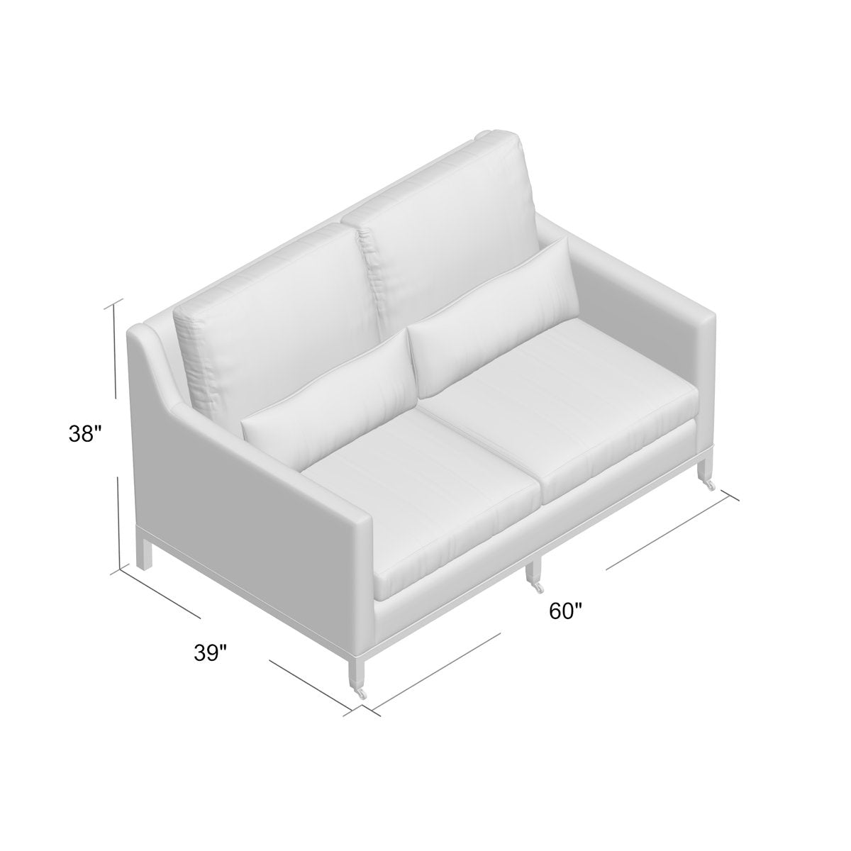 Duralee Chelsea 60 Square Arm Loveseat