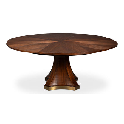Chelsea Round Walnut Wood Dining Table