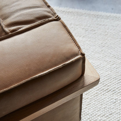 Tikamoon Cobbelwood Solid Oak And Leather Cheyenne Armchair