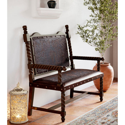 New World Trading Colonial Solomon Wooden Bench
