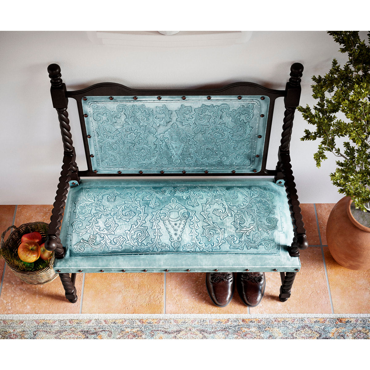 New World Trading Colonial Solomon Wooden Bench