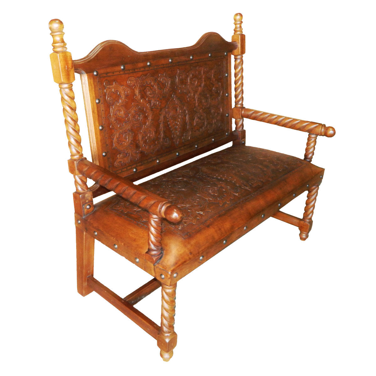 New World Trading Colonial Solomon Wooden Bench