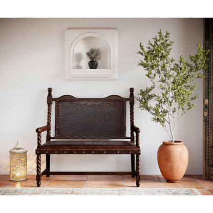 New World Trading Colonial Solomon Wooden Bench