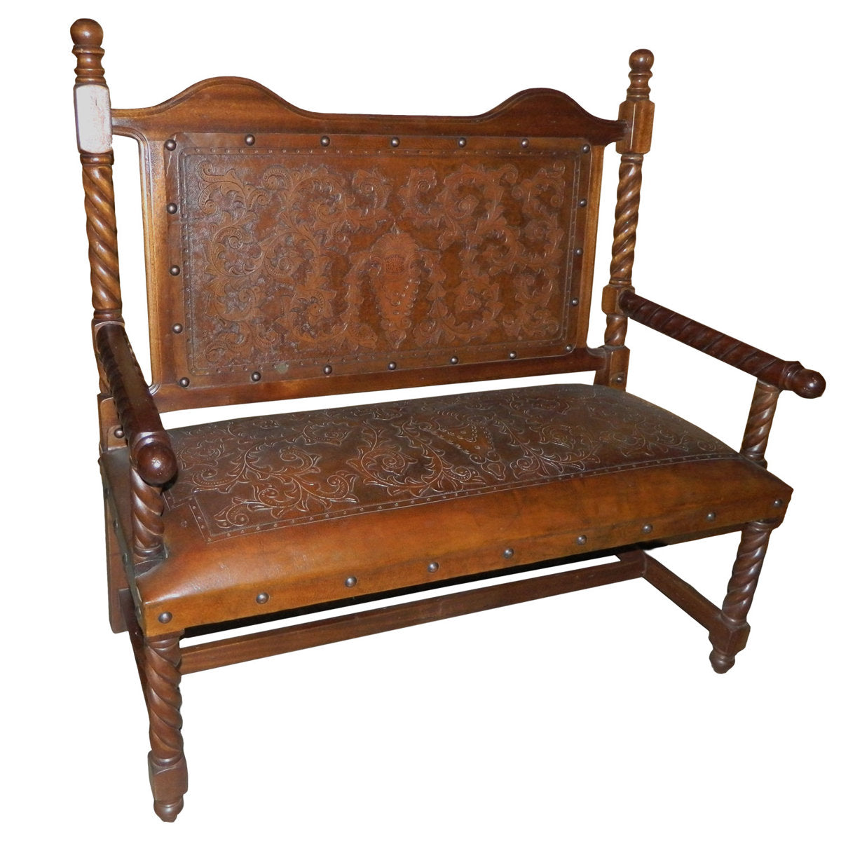 New World Trading Colonial Solomon Wooden Bench