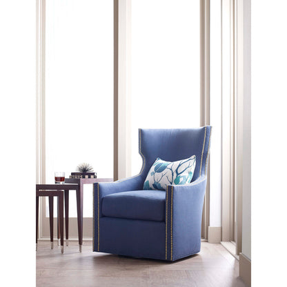 Duralee Corbin 29 Wide Swivel Down Cushion Slipcovered Wingback Chair